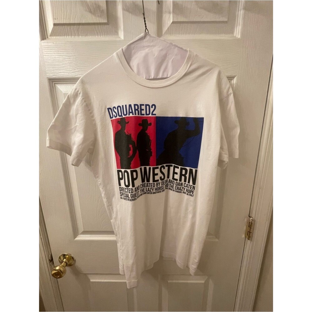 Dsquared2 TeeShirt - L - Y2k Vintage Spaghetti Pop Western - Quentin Tarantino